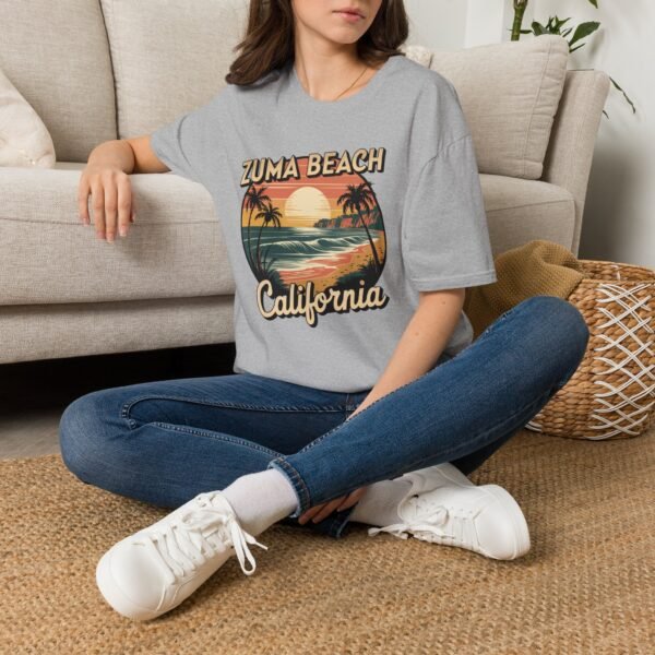 Zuma Beach California T-Shirt - Retro Ocean Sunset Graphic Tee, Vintage Coastal Vibes Shirt, California Summer Unisex Softstyle Tee