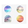 Tarifa España Sticker Pack - Retro & Pixel Art Travel Badge Set of 4, Sunset Beach Coastal Stickers, Andalusia Spain Souvenir
