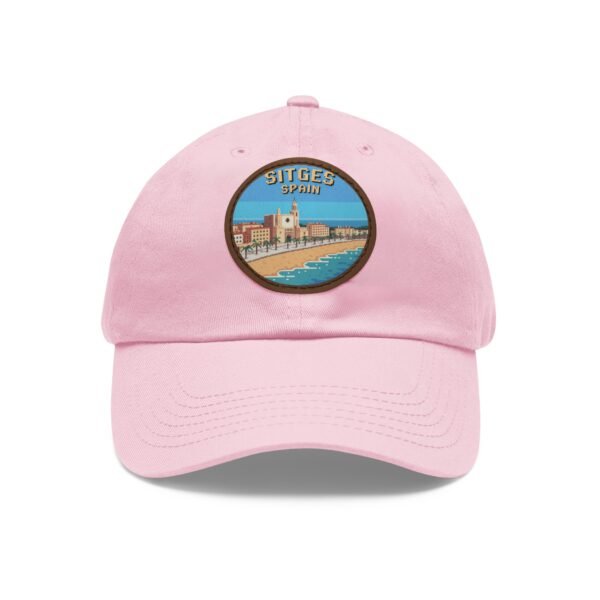 13053060539035060672_2048.jpeg Sitges Spain Hat - Coastal City Leather Patch Cap, Spanish Beach Town Souvenir Dad Hat, Barcelona Coast Travel Gift
