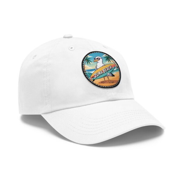 Zuma Beach Hat - PU Leather Patch Funny Seagull Baseball Cap, Malibu California Souvenir