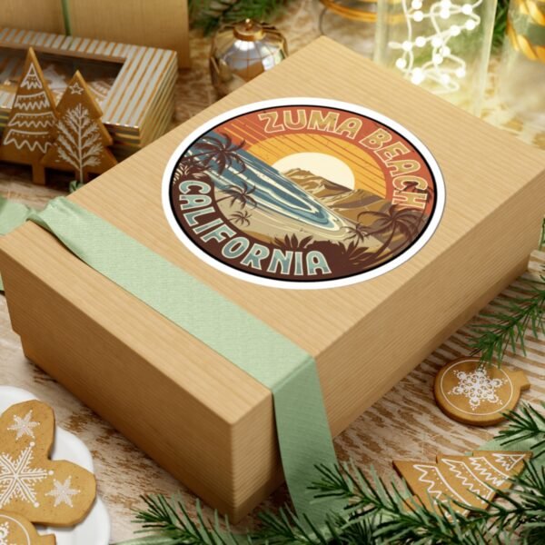Zuma Beach Retro Sunset Sticker - California Vintage Surf Vibes Decal