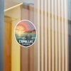 Comillas Spain Sticker: Fishermen Boat Sunset Pixel Art