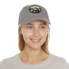Capybara Mona Lisa Hat - PU Leather Patch Funny Animal Baseball Cap, Art Parody Gift