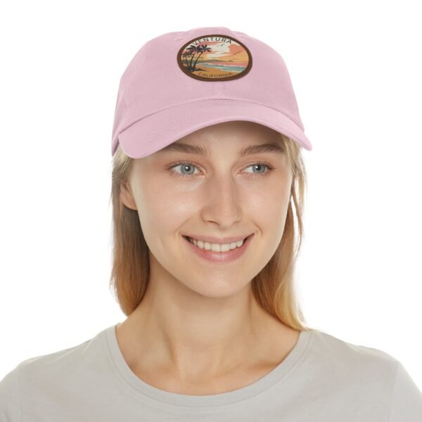 13126579494584144194_2048.jpeg Ventura California Hat - Vintage Sunset Leather Patch Cap | Coastal Beach Dad Hat with Palm Trees & Ocean View | Retro Surf Gift