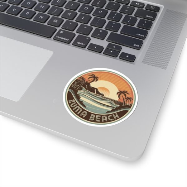Retro Zuma Beach California Sticker - Vintage Sunset Coastal Art for Surf Lovers
