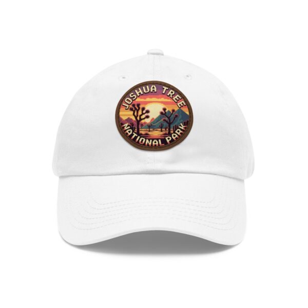 Joshua Tree National Park Hat - 8-Bit Pixel Art Retro Sunset Leather Patch Cap, Desert Baseball Dad Hat, California Souvenir