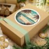 Tampa Florida Sticker - Vintage Coastal Pier Sunset Design with Palm Trees, Seagulls and Ocean Waves - Retro Travel Beach Souvenir