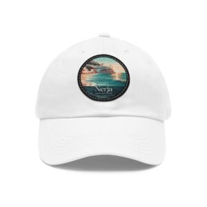 13169234011855350907_2048.jpeg Nerja Spain Hat - Coastal Sunset Leather Patch Cap | Andalucía Beachwear Gift for Travelers, Surfers & Dreamers