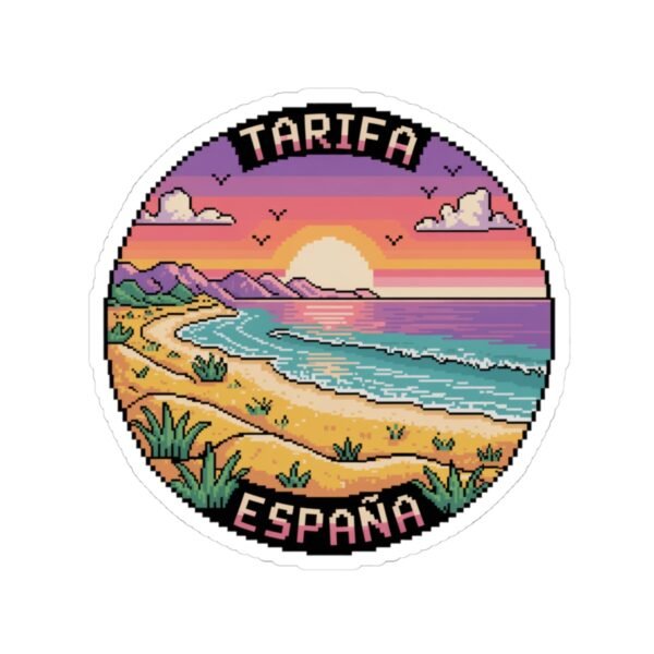 1323455092106931097_1200.jpeg Tarifa Spain Sticker - Retro Pixel Art Sunset Beach Design | Coastal Travel Art | Mediterranean Vacation Gift | Spanish Coast Vibes