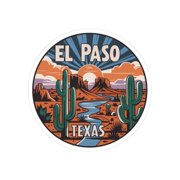 Desert Sunset Splendor Kiss-Cut Stickers, El Paso, Texas Decor, Cactus Sticker, Southwestern Gift, Scrapbooking Supplies, Laptop Decal
