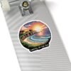 Carmel-by-the-Sea Sticker - Pixel Art Sunset Beach Cliffside and Ocean Waves Design - Retro California Coastal Travel Souvenir Decal