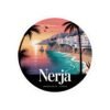 Nerja Spain Sticker - Retro Coastal Sunset Art | Andalucía Beach Town Vinyl Decal for Laptop, Journal & Water Bottle