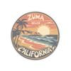 Zuma Beach, California - Vintage Sunset Sticker | Coastal Vibes & Palm Trees Emblem