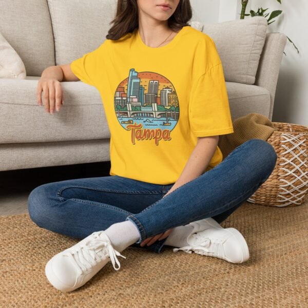 Tampa Florida T-Shirt - Cityscape Sunset Tee, Tampa Skyline Shirt, Unisex Softstyle Gift for Travelers