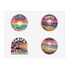 Tarifa España Sticker Pack - Retro & Pixel Art Travel Badge Set of 4, Sunset Beach Coastal Stickers, Andalusia Spain Souvenir