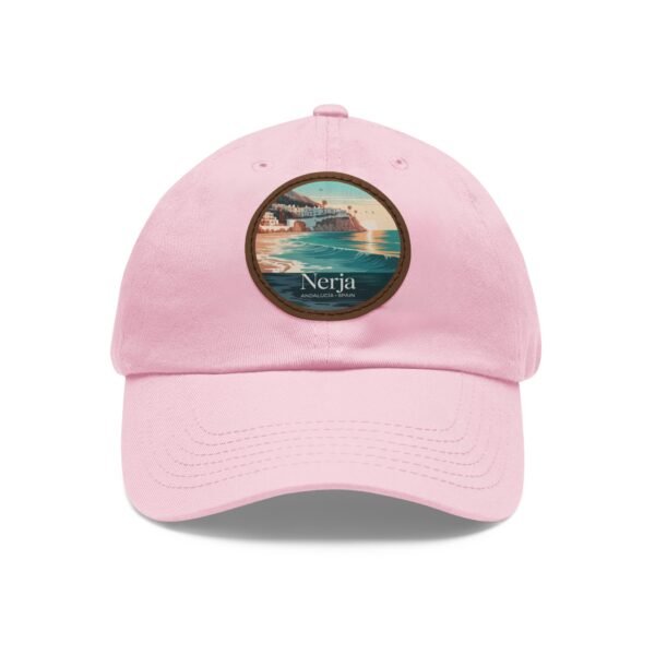 13352778519532559842_2048.jpeg Nerja Spain Hat - Coastal Sunset Leather Patch Cap | Andalucía Beachwear Gift for Travelers, Surfers & Dreamers