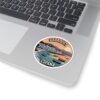 Cadaqués España Sticker - Retro Coastal Round Vinyl Decal | Mediterranean Village, Sunset Beach & Boats Souvenir Travel Gift