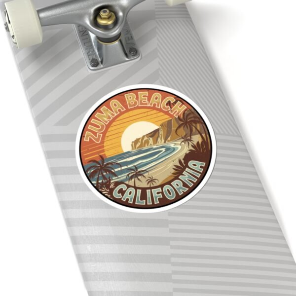 Zuma Beach Retro Sunset Sticker - California Vintage Surf Vibes Decal