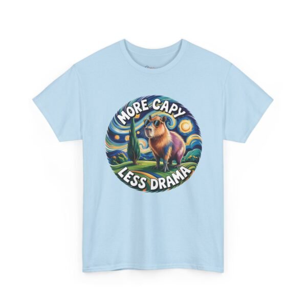 More Capy Less Drama Shirt - Funny Capybara Van Gogh Style Tee, Chill Art T-Shirt, Capybara Nation Gift, Colorful Animal Shirt
