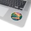 Wailua River Hawaii Sticker - Retro Tropical Canoe Art, Sunset Reflection Design, Vintage Hawaiian Souvenir, Adventure Travel Decor