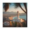 Cabo de Gata Spain Poster - Mediterranean Coastal Wall Art, Sunset Lighthouse Print, Travel Home Decor, Andalusia Beach Illustration