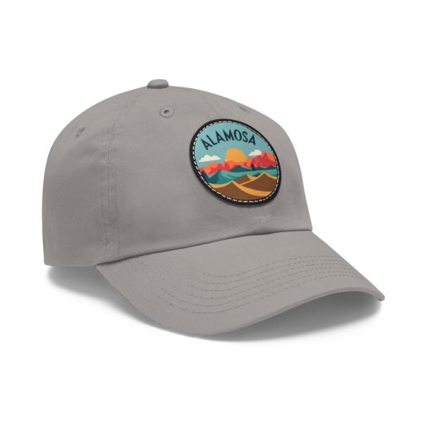 Alamosa Colorado Hat - Retro Sunset Leather Patch Cap, Great Sand Dunes Mountains Travel Souvenir Dad Hat, Outdoor Adventure