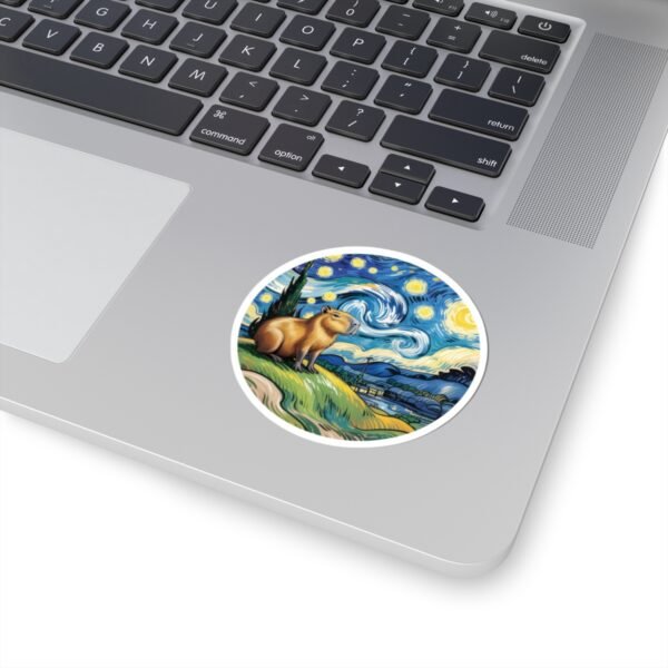 Capybara Starry Sky Sticker - Whimsical Art-Inspired Kiss-Cut Sticker for Nature & Animal Lovers, Cute Gift, Laptop Decal, Planner Sticker,