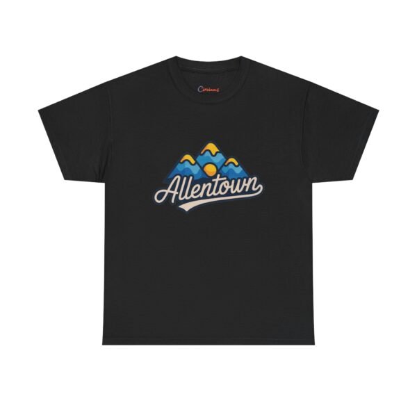 13699891603207540598_2048.jpeg Allentown Mountains T-Shirt - Retro Minimalist Design with Sunset & Peaks - Unisex Softstyle Tee, Pennsylvania Nature Lover Gift