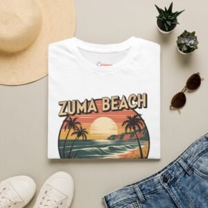 Zuma Beach California T-Shirt - Retro Ocean Sunset Graphic Tee, Vintage Coastal Vibes Shirt, California Summer Unisex Softstyle Tee