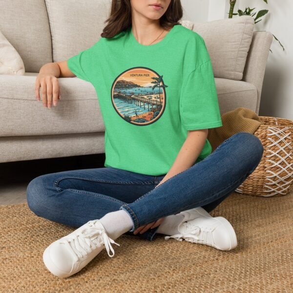 Ventura, California | Aerial view drawing of Ventura Pier - Unisex Softstyle T-Shirt