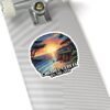 Carmel-by-the-Sea Sticker - Pixel Art Sunset Ocean Cliff Scene with Retro Gaming Style - California Coastal Travel Souvenir Decal