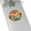 Vintage Surfing Kiss-Cut Stickers - Retro Ventura, California Design, Retro Surf Stickers, Beach Lover Gift, Travel Sticker, Scrapbook