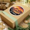El Paso Texas Sticker - Franklin Mountains Sunset Desert Vinyl Decal, Southwest Cactus Landscape Art, Travel Souvenir for Laptops