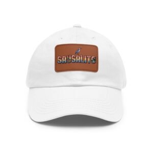 Sausalito California Hat - Square Leather Patch Baseball Cap with Pixel Art Coastal Design, Retro Travel Souvenir Dad Hat