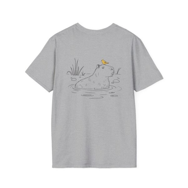 Capybara Vibes T-Shirt - Minimalist Capybara & Bird Design - Cute and Unique Gift for Animal Lovers, Unisex Tee, Capybara Nation