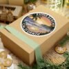 Zuma Beach California Sticker - Retro Pixel Art Coastal Decal, 3x3" Oval Vinyl Sticker for Laptops, Water Bottles & Beach Vibes Lovers