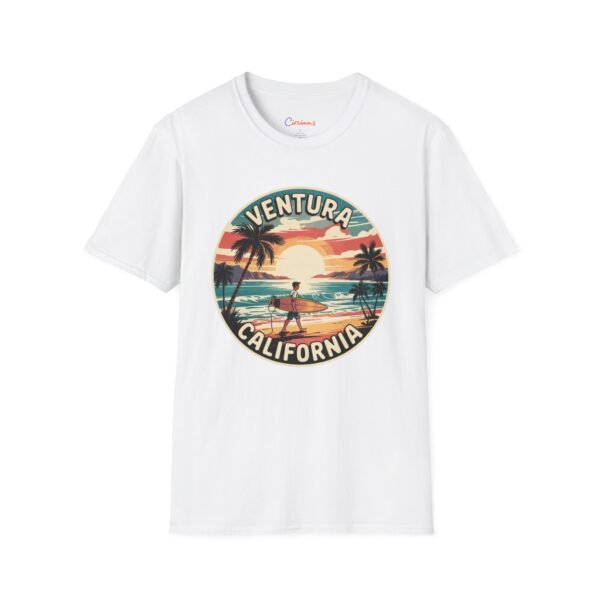 Ventura California T-Shirt - Retro Surfer Beach Tee with Sunset Ocean Art | Vintage Surf Style for Coastal Lovers