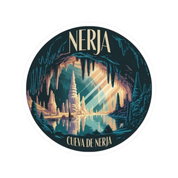 Cueva de Nerja Sticker - Retro Cave Art Design | Nerja Spain Travel Vinyl Decal | Andalucía Nature & Adventure Illustration