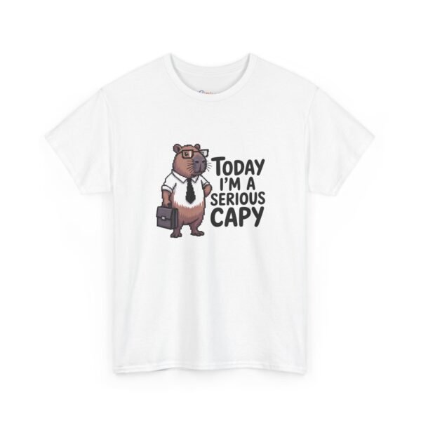 A Serious Capy T-Shirt - Funny Capybara Office Humor Tee - Retro Pixel Art Animal Shirt - Coworker Gift Idea