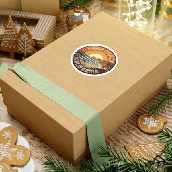 Zuma Beach Retro Sunset Sticker - California Vintage Surf Vibes Decal