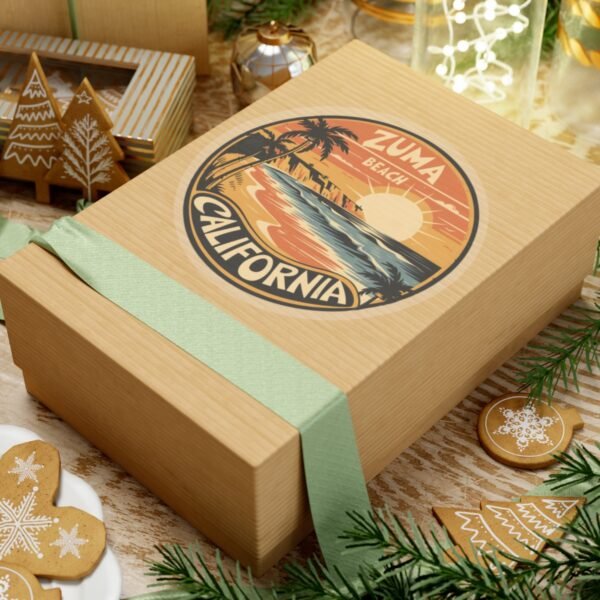 Zuma Beach, California - Vintage Sunset Sticker | Coastal Vibes & Palm Trees Emblem