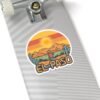 El Paso Texas Sticker - Retro Western Desert Decal with Cowboy & Cactus, Sunset Mountain Art, Southwestern Travel Souvenir
