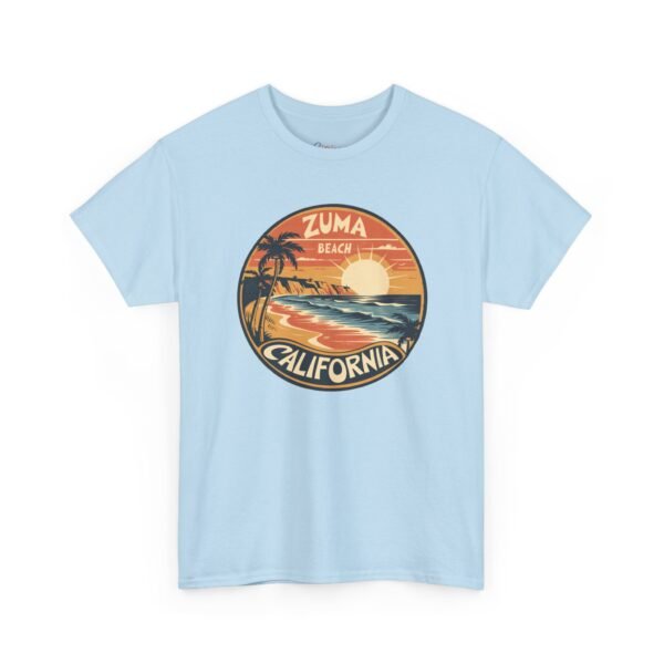 Zuma Beach California Tee - Retro Sunset Vibes | Unisex Softstyle T-Shirt, Surf Graphic Shirt, Coastal California Shirt, 80s Aesthetic Top