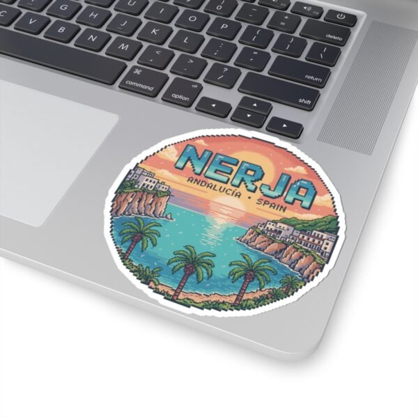 14215167167009321728_1200.jpeg Nerja Spain Pixel Art Sticker Retro Coastal 8-Bit Design | Andalucía Travel Vinyl Decal | Mediterranean Sunset Vintage Style