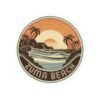 Retro Zuma Beach California Sticker - Vintage Sunset Coastal Art for Surf Lovers