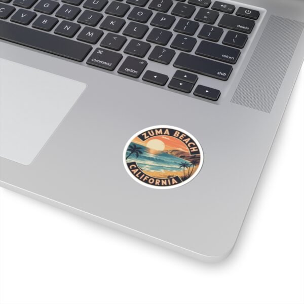 Zuma Beach California Sticker - Retro Sunset Coastal Decal, Surf Art Vinyl Sticker, Summer Vibes Gift