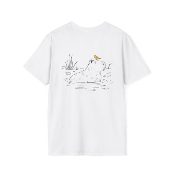 Capybara Vibes T-Shirt - Minimalist Capybara & Bird Design - Cute and Unique Gift for Animal Lovers, Unisex Tee, Capybara Nation