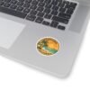 Stickers, Vintage Ocean Art, California Sunset Design, Coastal Landscape Illustration, Surf & Sail Graphic