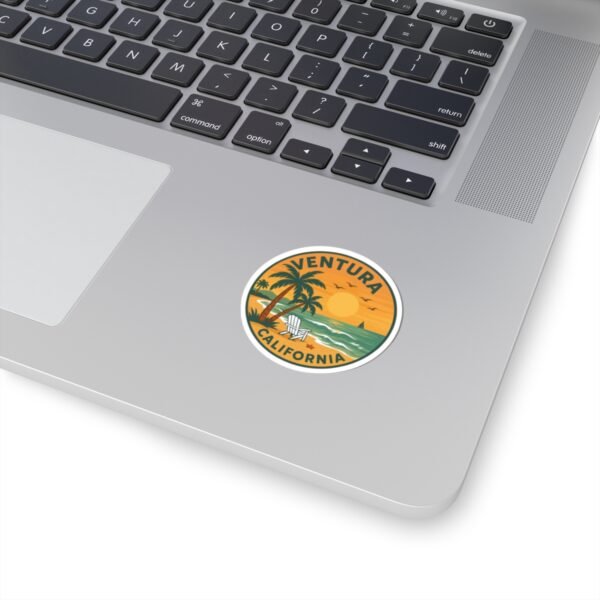 Stickers, Vintage Ocean Art, California Sunset Design, Coastal Landscape Illustration, Surf & Sail Graphic