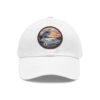 Sausalito California Hat - Leather Patch Cap with Heron & Coastal Sunset, Retro Bay Area Souvenir, Unique Travel Gift Dad Hat